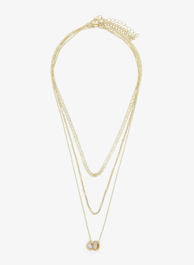 جينجر قلادة بسلسلة على شكل قلب متعدد الطبقات - Image 1