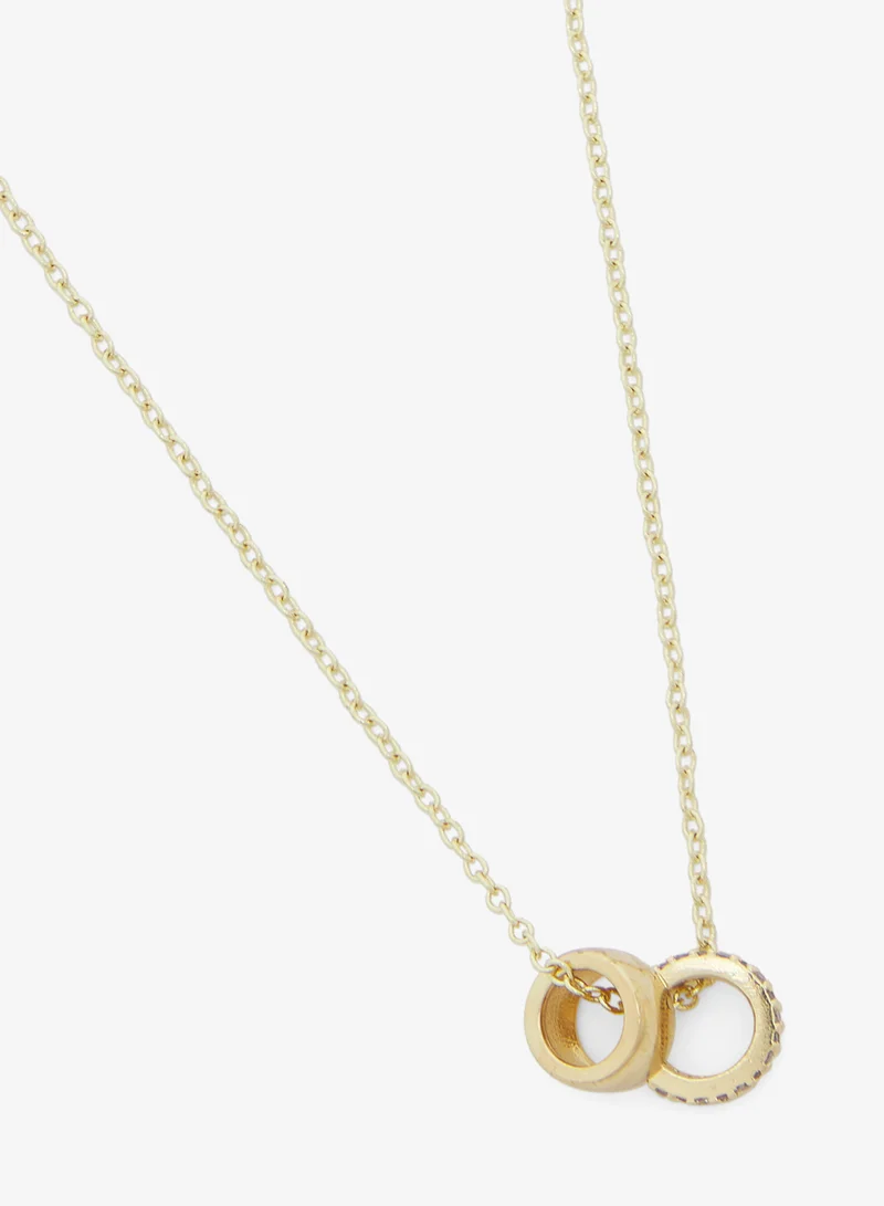 جينجر Multi layered Heart Chain Necklace