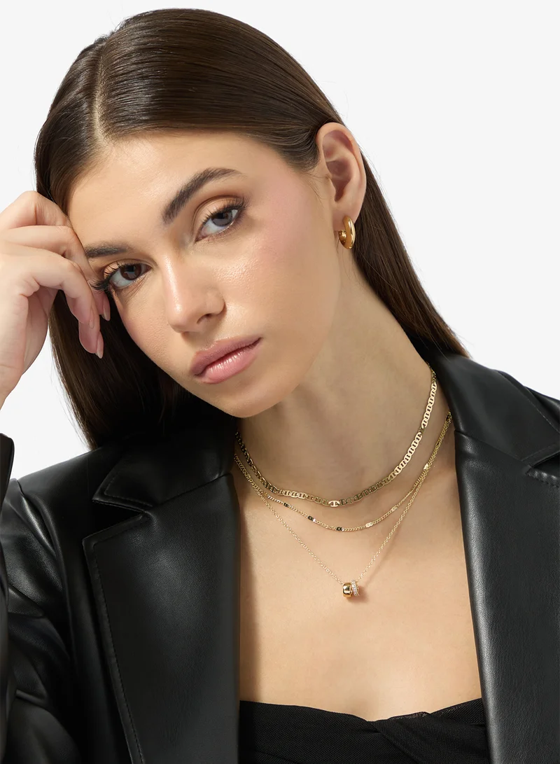 Ginger Multi layered Heart Chain Necklace