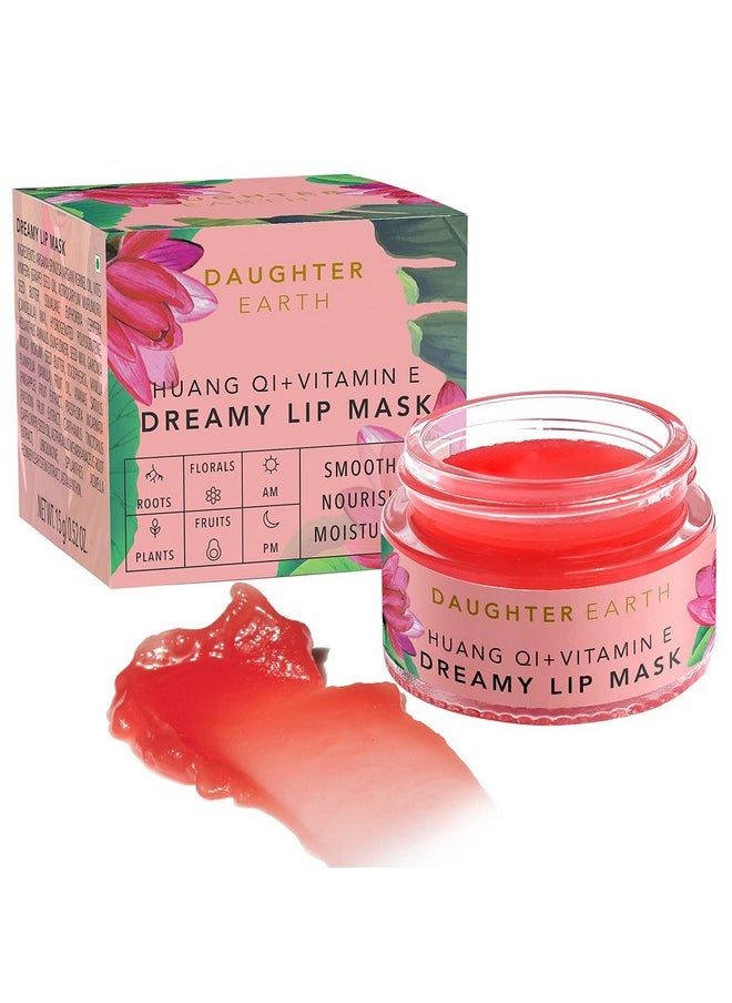 DAUGHTER EARTH Dreamy Lip Mask | Lip Balm With Vitamin E And Huang Qi | Pink Glossy Finish | Smoothens Nourishes & Moisturize | Hydration Lock Primer For Plump Lips| Overnight Mask For Softness| 15 Gm  - Image 1