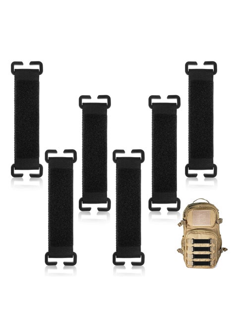 Molle Patches Set, 6 Pcs Tactical Hook and Loop Panel Display, Black Molle Accessories, Ideal for Attachment of Badges Insignia on Backpacks