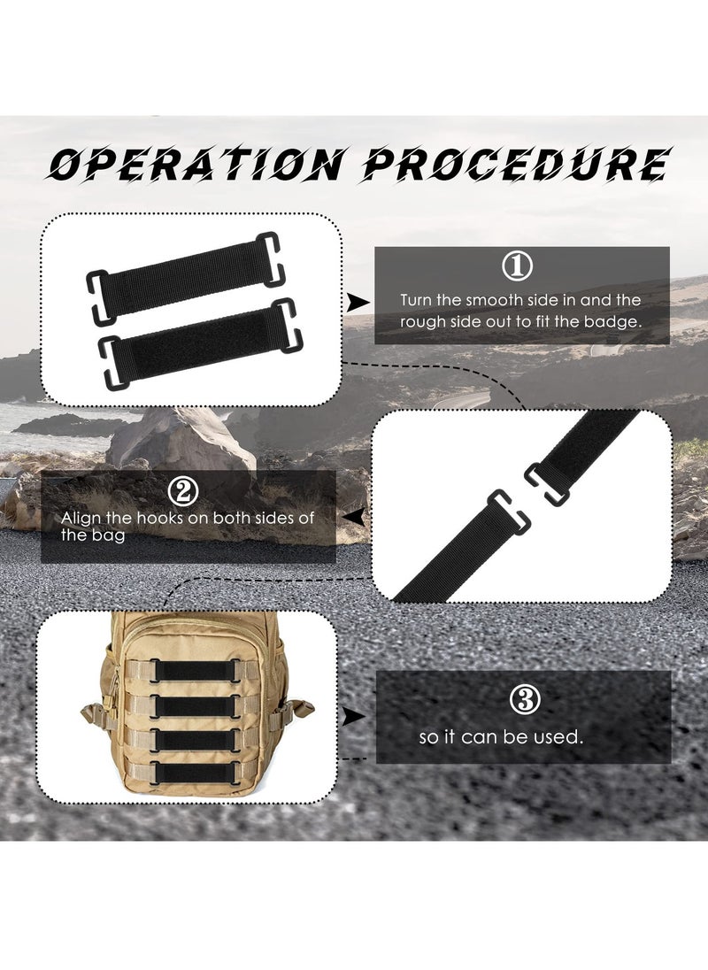 SYOSI - Molle Patches Set, 6 Pcs Tactical Hook and Loop Panel Display, Black Molle Accessories, Ideal for Attachment of Badges Insignia on Backpacks - Image 1
