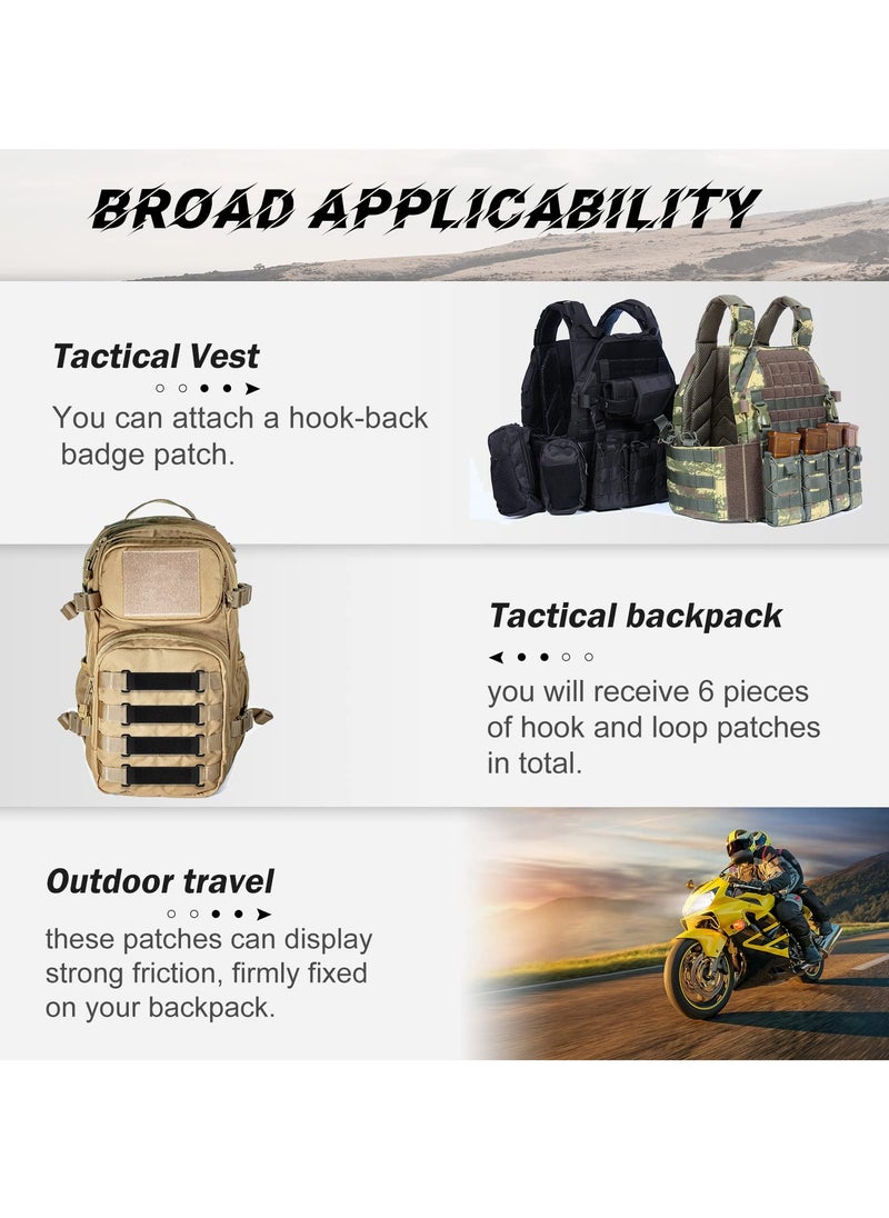 SYOSI - Molle Patches Set, 6 Pcs Tactical Hook and Loop Panel Display, Black Molle Accessories, Ideal for Attachment of Badges Insignia on Backpacks - Image 1