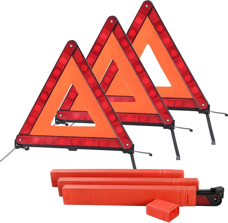 Acymner Reflective Safety Triangle Kit | Emergency Warning Triangles with Storage Case Roadside Reflective Early Warning Sign for Vehicles Breakdown (3) - Image 1