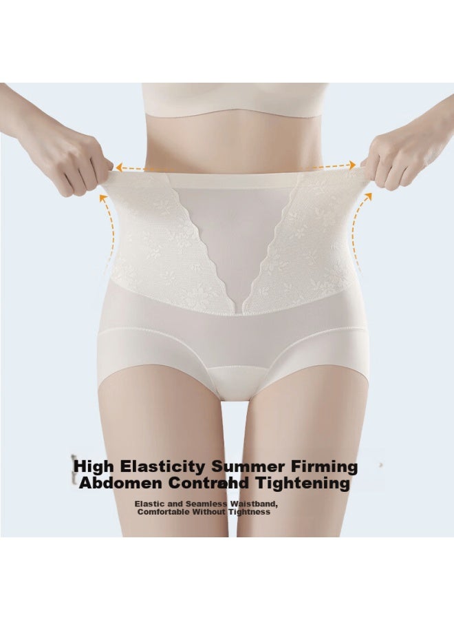 Gracewell High-waist Tummy Control Women's Pants 10a Antibacterial Extended Crotch Breathable Naked Feel Seamless Hip-lifting Shaping Pants Black+nude M - Image 2
