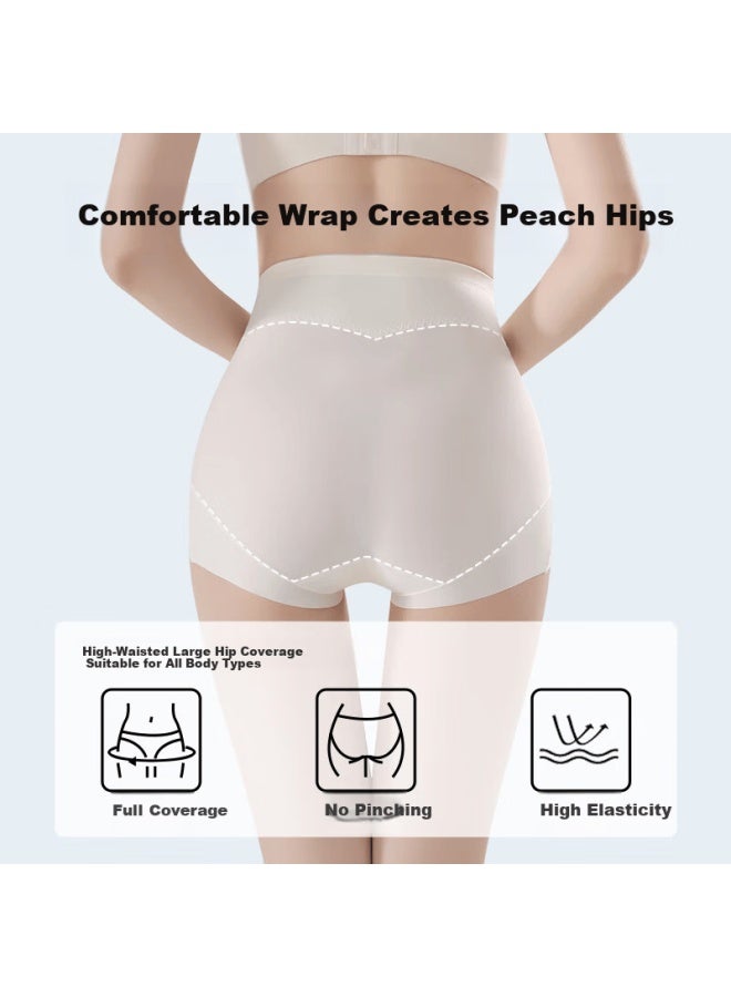 Gracewell High-waist Tummy Control Women's Pants 10a Antibacterial Extended Crotch Breathable Naked Feel Seamless Hip-lifting Shaping Pants Black+nude M - Image 3