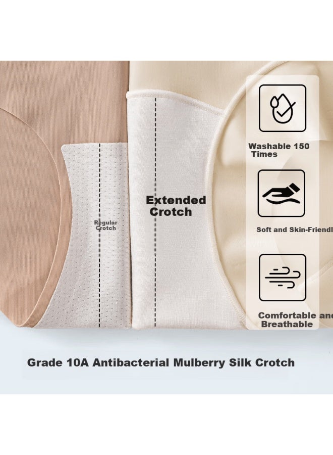 Gracewell High-waist Tummy Control Women's Pants 10a Antibacterial Extended Crotch Breathable Naked Feel Seamless Hip-lifting Shaping Pants Black+nude M - Image 5