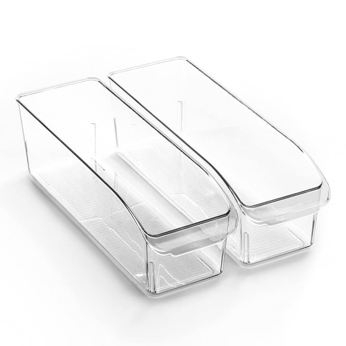 PLASTIC STORAGE BINS SMALL THE CURVE COLLECTION MULTIUSE ORGANIZER BINS STORAGE CONTAINERS KITCHEN PANTRY AND HOME ORGANIZATION FRIDGE ORGANIZERS PANTRY ORGANIZATION AND STORAGE