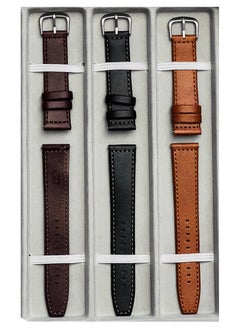 Lacoz Lacoz Premium Leather Smart Watch Strap For 20/22mm Smart Watches Pack of 3  - Image 1