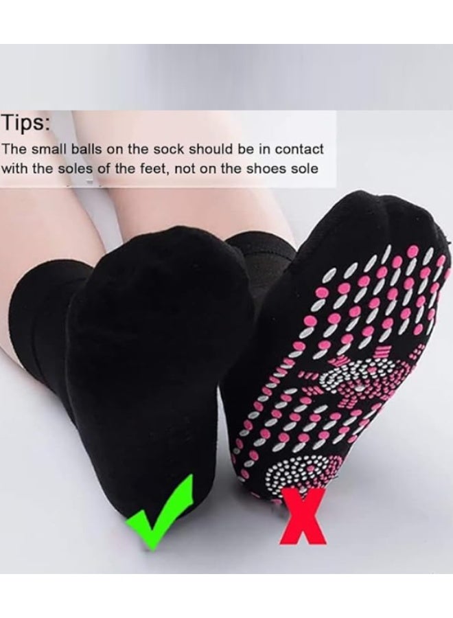 Self-heating Socks 4 Pairs of Foot Warmer Feet Warm anti-cold Winter Antifreeze Socks Acupoint Massage Reflective Heat for Winter | Pressure Warming for Outdoor Skiing, Hiking, Camping - Image 2