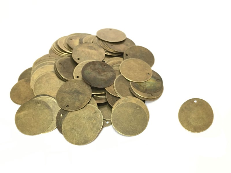 200 Antique Bronze Tone 1316 Inch Metal Blanks Round Metal Stamping Blank and Charms 20mm Diameter