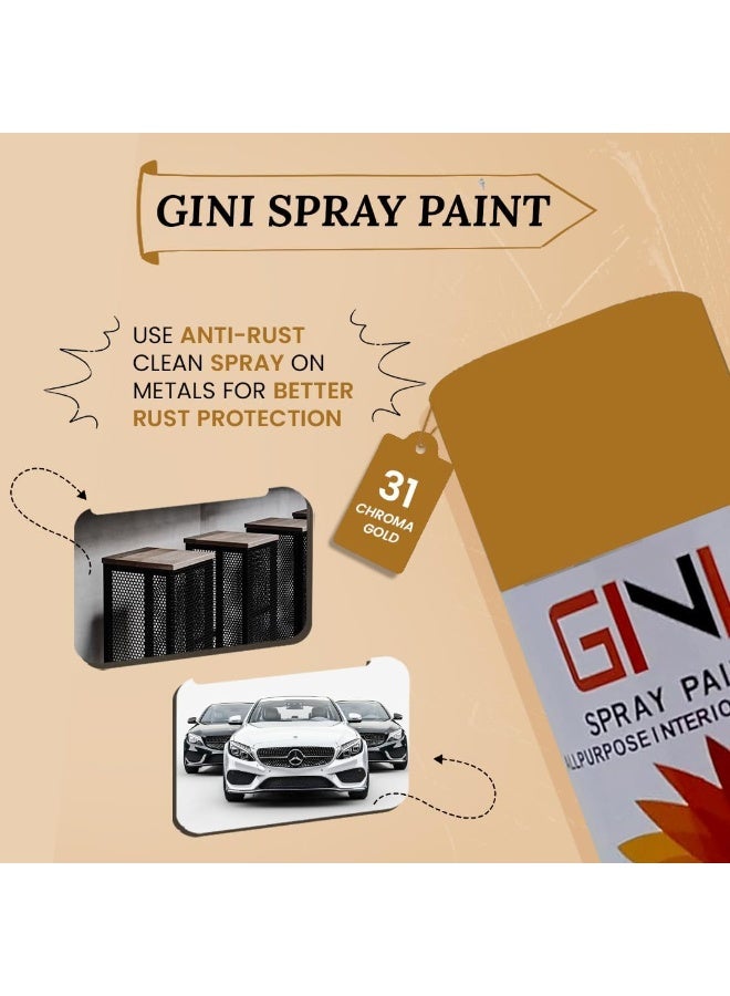GINI All-Purpose Spray Paint - 450 ML - Rust - Fast Quick Dry Paint, All Weather Rust-Resistant Interior & Exterior Acrylic Paint (Pack of 1) - Image 4