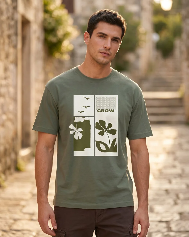 Nobero  Graphic Print Oversized T-Shirt for Men  | Best Price UAE