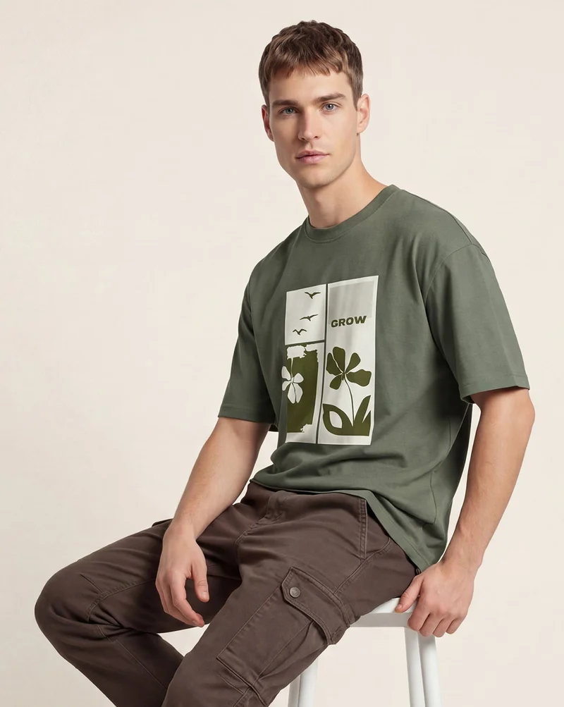 Nobero  Graphic Print Oversized T-Shirt for Men  | Best Price UAE