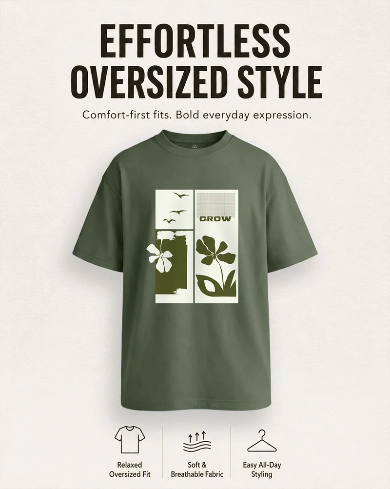 Nobero  Graphic Print Oversized T-Shirt for Men  | Best Price UAE