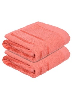 Kuber Industries Face Towel | Towels For Facewash | Towels For Gym | Facewash For Travel | Towels For Daily Use | Workout Hand Towel | Lining Design | 14X21 Inch | Pack Of 2 | Orange  - Image 1
