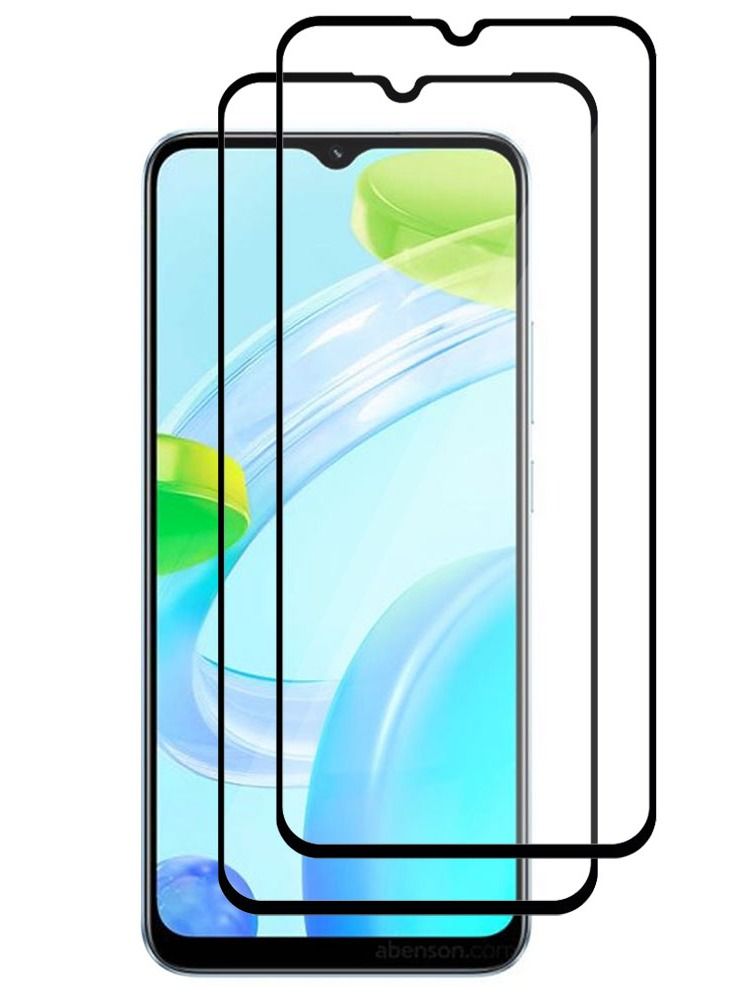 CATANES 2 Pack For Realme C30 Screen Protector Tempered Glass Full Glue Back - Image 2