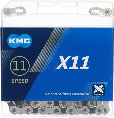 KMC Unisex's X11 Chain, Silver/Black, 114 Link - Image 1