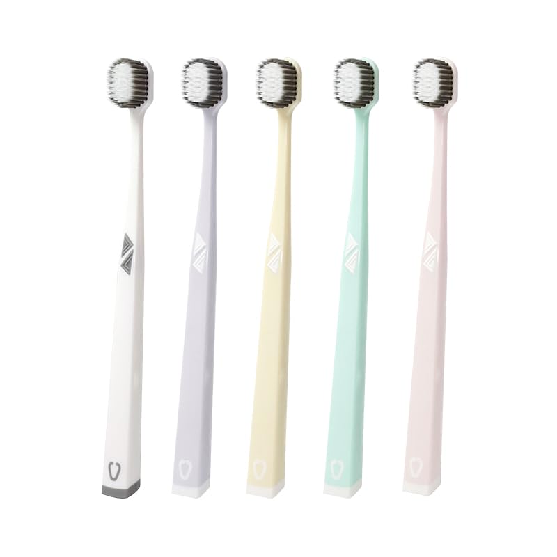RUJVE Toothbrush for Kids & Adults - Tooth Brush Combo Pack of 5, Super Soft Bristles for Sensitive Teeth, Manual Toothbrush for Kids & Adults (Multicolor) - Image 1