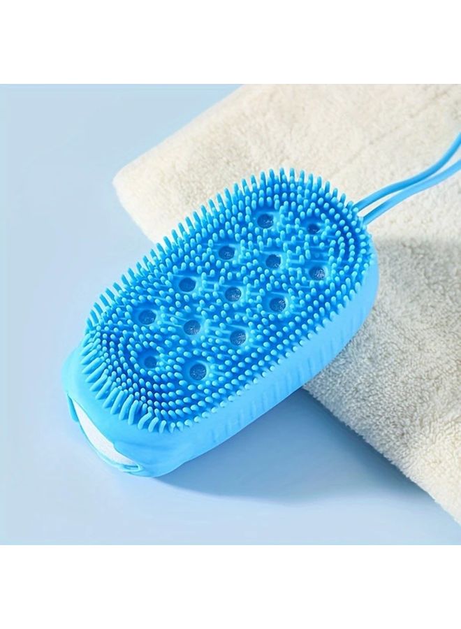 4Pcs Pastel Color Bath Brushes Dual Function Cleaning Massage Ergonomic Design - Image 3