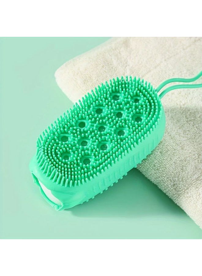4Pcs Pastel Color Bath Brushes Dual Function Cleaning Massage Ergonomic Design - Image 2