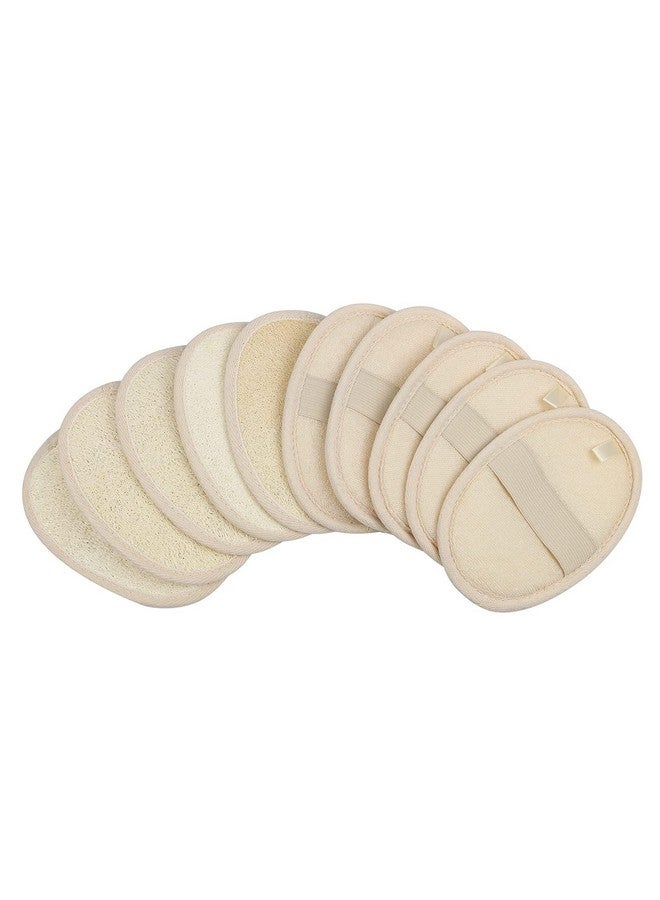 Mooerca 10-Pack Exfoliating Loofah Sponge Pads - Natural Luffa & Terry Cloth, Body Scrubbers for Shower & Bath Mooerca - Image 1