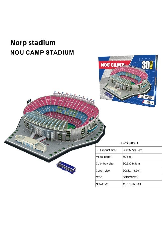 Football Stadium Model Messi Nou Camp Real Madrid 3d Puzzle Toy Building Stadium World Cup-Color:Arsenal - Image 2