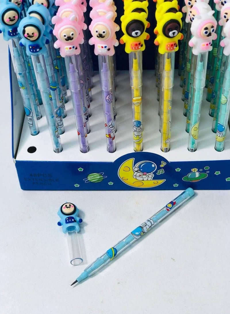 Generic Pencil stand, spaceman pencil, 3D shape, 11 tips with cap, very clean material, stand: 48 pencils - Image 2