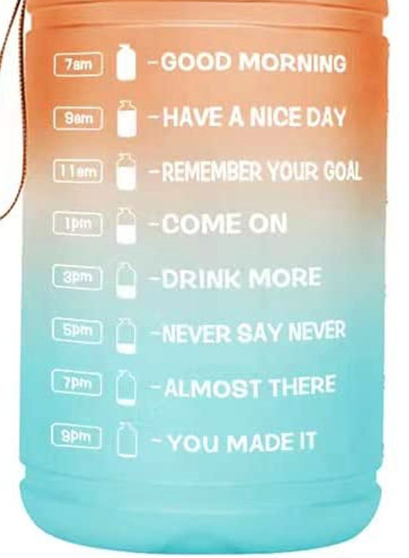 LIMOS Sports Water Bottle 1 Gallon Motivational with Time Marker & Straw Leak  - Image 5