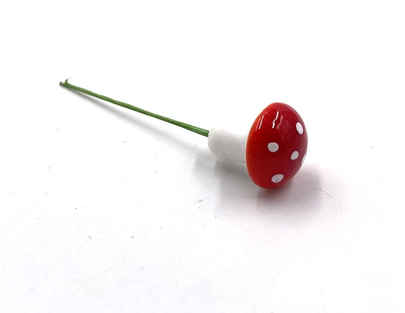 Aliotech 50 Pieces Mini Mushroom Miniatures Artificial Garden Fairy Bonsai Plant Pot Resin Craft Decoration for Home DIY Micro Landscape Decor (Red) - Image 4