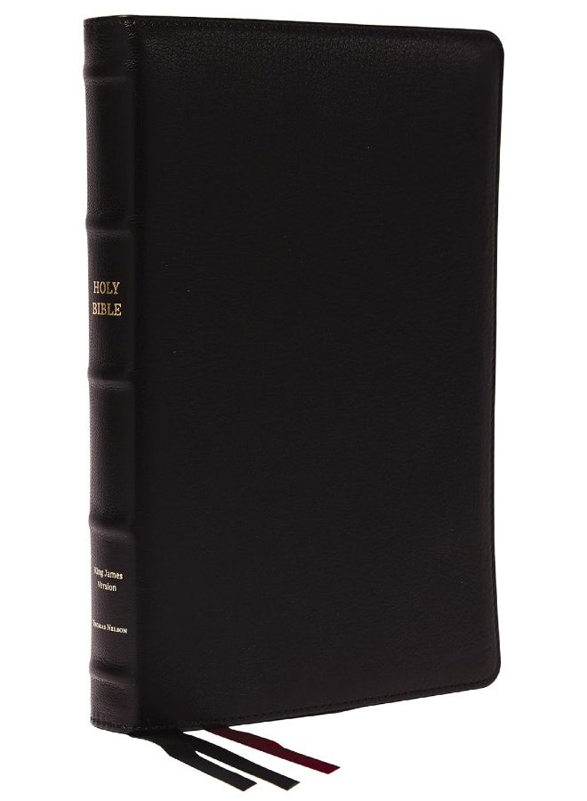 KJV, Thinline Bible, Large Print, Premium Goatskin Leather, Black, Premier Collection, Red Letter, Thumb Indexed, Comfort Print: Holy Bible, King James Version - Image 1