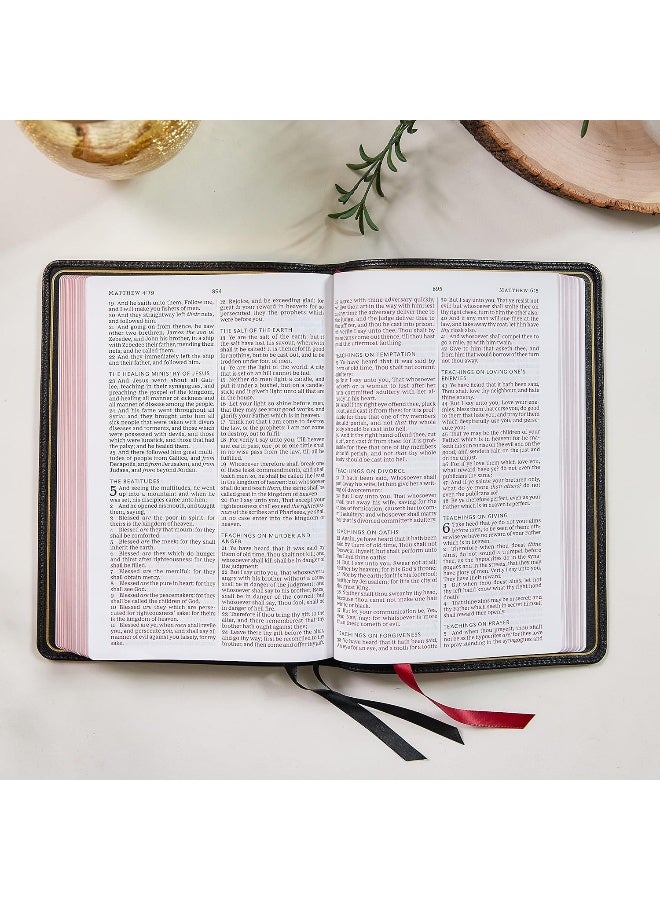 KJV, Thinline Bible, Large Print, Premium Goatskin Leather, Black, Premier Collection, Red Letter, Thumb Indexed, Comfort Print: Holy Bible, King James Version - Image 2