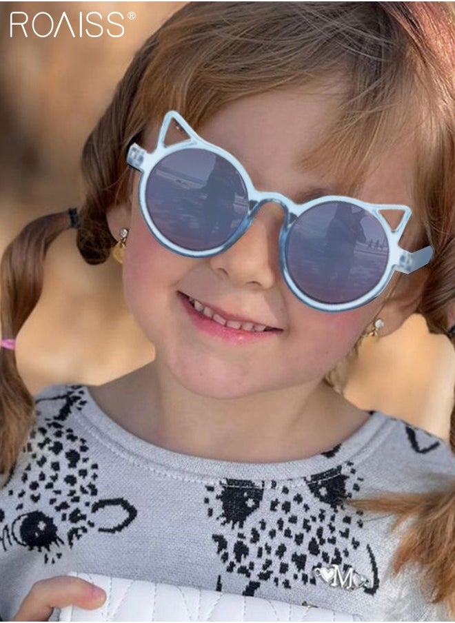 roaiss - Kids Sunglasses Cute Round Cat Ear Shape Sun Glasses Kids Funny Animal Shades for Beach Party Fancy Dress Fun Outdoor Gifts for Girls Boys and Children Age 3-12 - Image 1