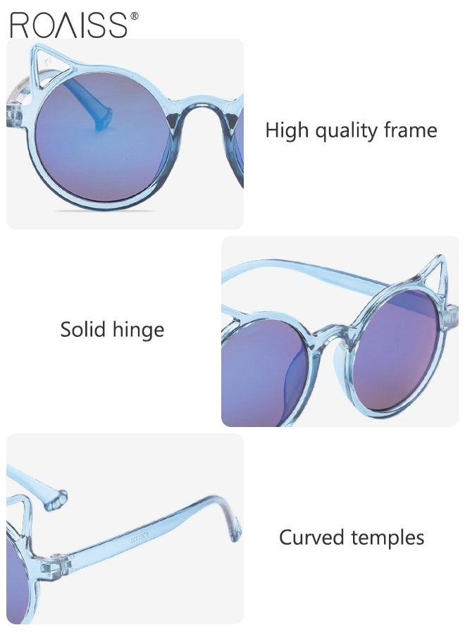 roaiss - Kids Sunglasses Cute Round Cat Ear Shape Sun Glasses Kids Funny Animal Shades for Beach Party Fancy Dress Fun Outdoor Gifts for Girls Boys and Children Age 3-12 - Image 1