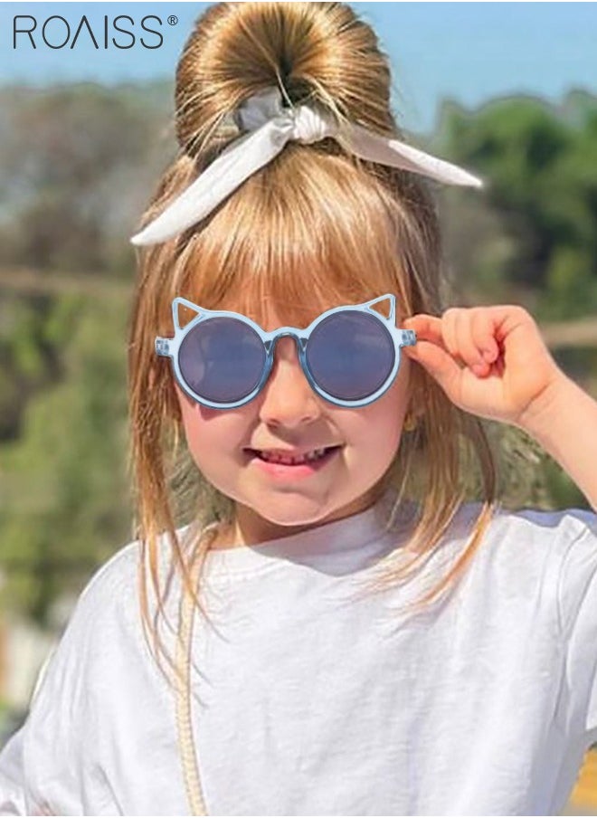 roaiss - Kids Sunglasses Cute Round Cat Ear Shape Sun Glasses Kids Funny Animal Shades for Beach Party Fancy Dress Fun Outdoor Gifts for Girls Boys and Children Age 3-12 - Image 1