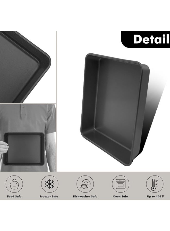 Cross-border Export Special For Oven Heavy-duty Steel Non-stick Baking Pan Snowflake Crisp Cookie Nougat Mold Rectangular Non-stick Plate-Specifications:9inch Heavy Duty Steel Black-light With Box - Image 3