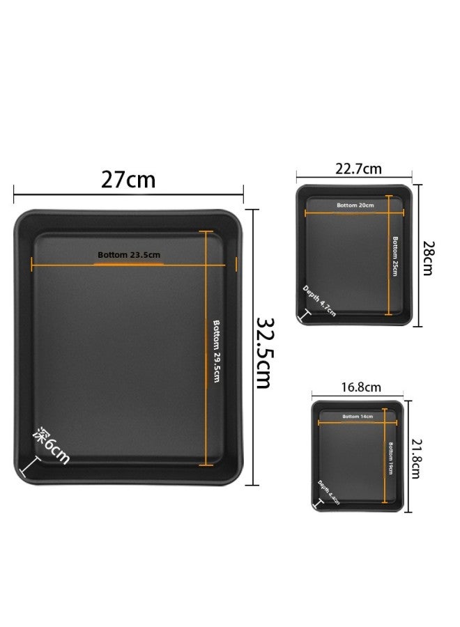 Cross-border Export Special For Oven Heavy-duty Steel Non-stick Baking Pan Snowflake Crisp Cookie Nougat Mold Rectangular Non-stick Plate-Specifications:9inch Heavy Duty Steel Black-light With Box - Image 5