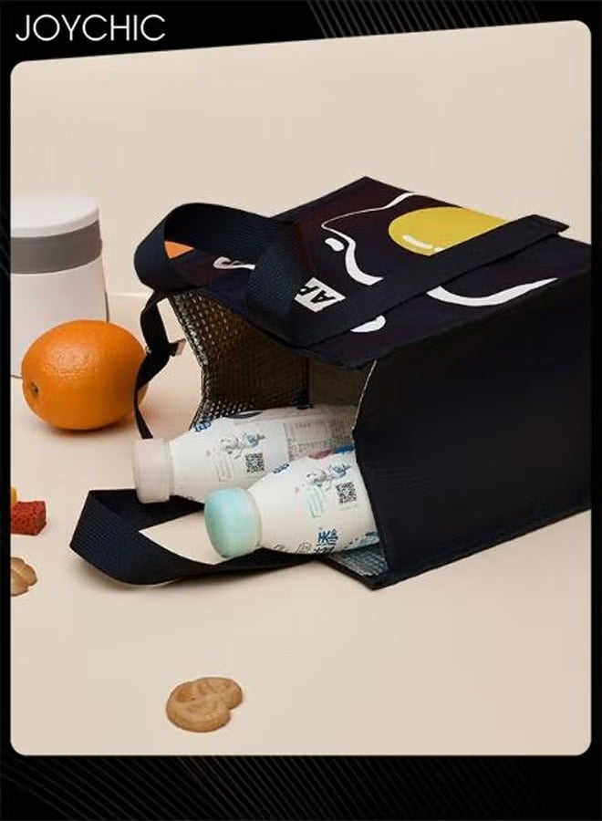 Joychic حقيبة غداء ملونة من الألمنيوم لحفظ الحرارة مقاومة للماء والزيت مع حزام مقبض للمدرسة والمكتب والعمل والسفر في الهواء الطلق - Image 2