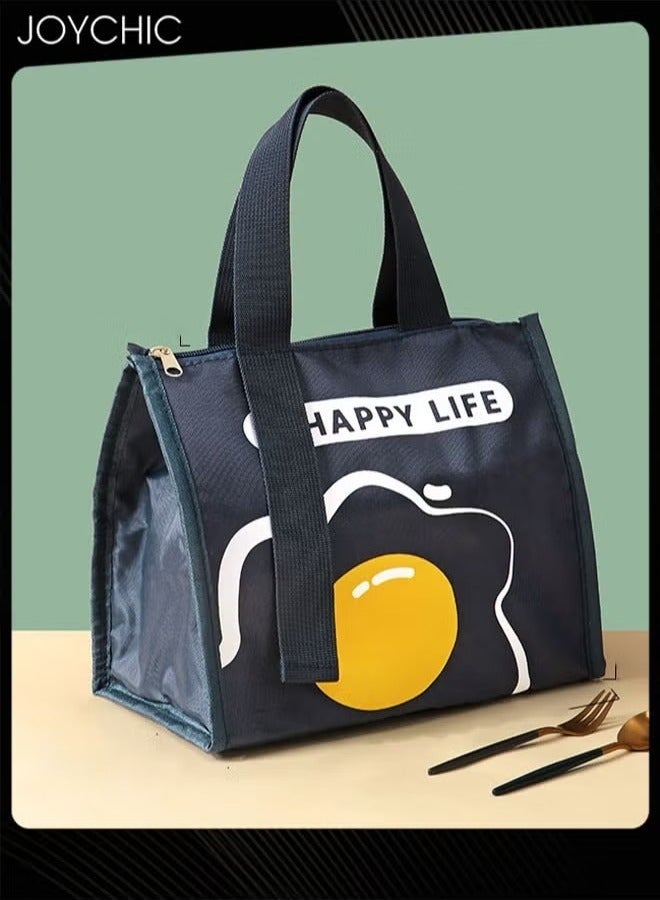 Joychic حقيبة غداء ملونة من الألمنيوم لحفظ الحرارة مقاومة للماء والزيت مع حزام مقبض للمدرسة والمكتب والعمل والسفر في الهواء الطلق - Image 1