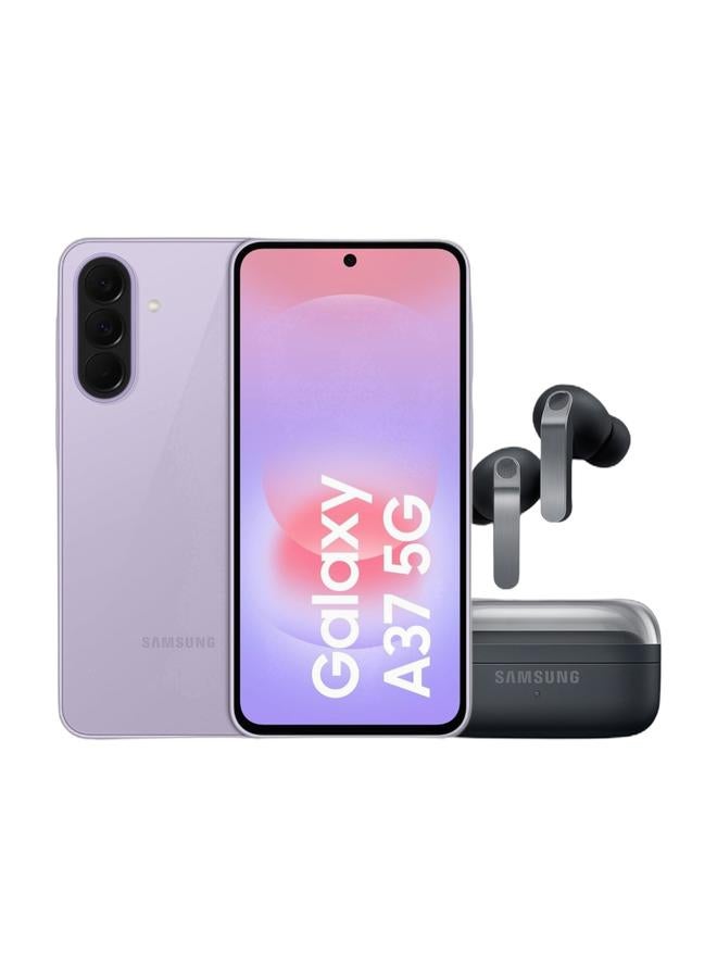 Samsung Galaxy A37 5G (Awesome Lavender, 8GB RAM, 128GB Storage), Agentic AI, Triple Camera with Nightography Video, 2 Days Battery Life, 6 Gen OS Upgrades, IP68, 7.4mm Sleek & Galaxy Buds4 Pro, Real Metal Blade, 2-way Speaker & Dual Amp, Enhanced ANC, Adaptive Noise Control, Seamless Connection Black Black Bundle