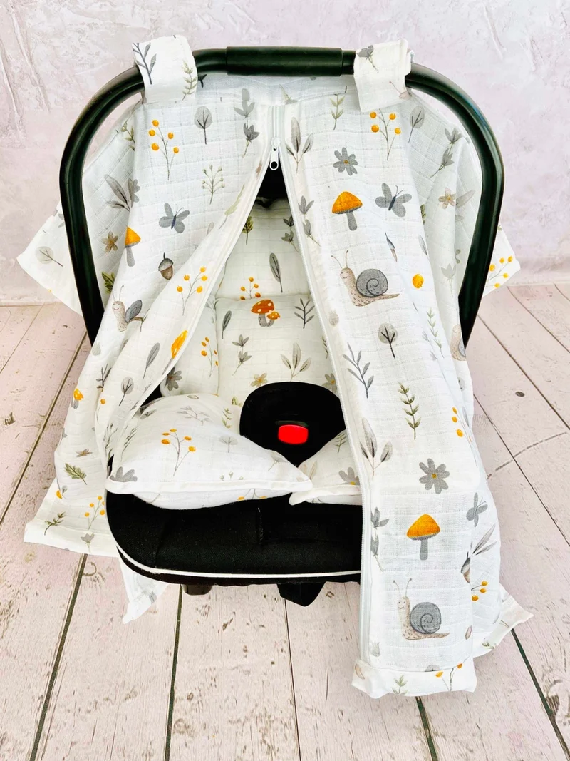 juniperus Muslin Stroller Cover and Infant Carrier Cushion