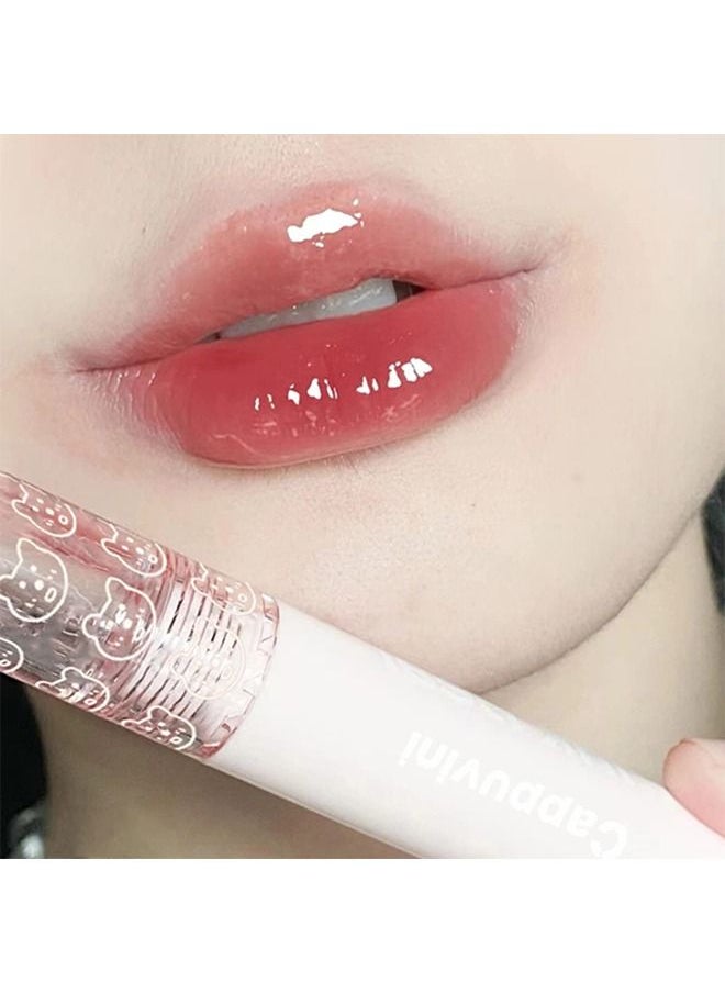 Cappuvini - Glass Water Lifter Gloss, Hydrating Lip Gloss, Plumping Water Gloss Lip Gloss Moisturizing Sweet Lip Glaze Strawberry - Image 1