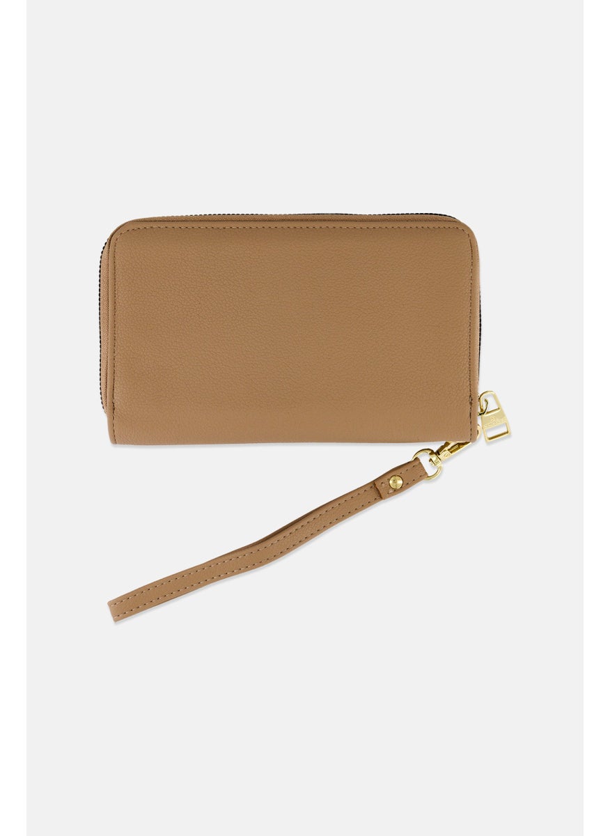 London Fog Women Brand Logo Zip Wallet 12 H x 20 L x 2 W cm, Beige  - Image 2