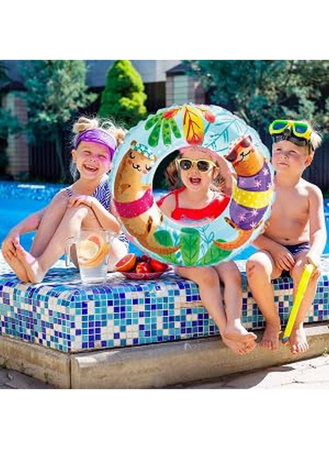 BOXO Cartoon Printed Inflatable Swimming Ring Swimming Learing Tube Summer Pool Party Accessories for Kids (Multicolor) (Swim Ring) - 1pcs - Image 1