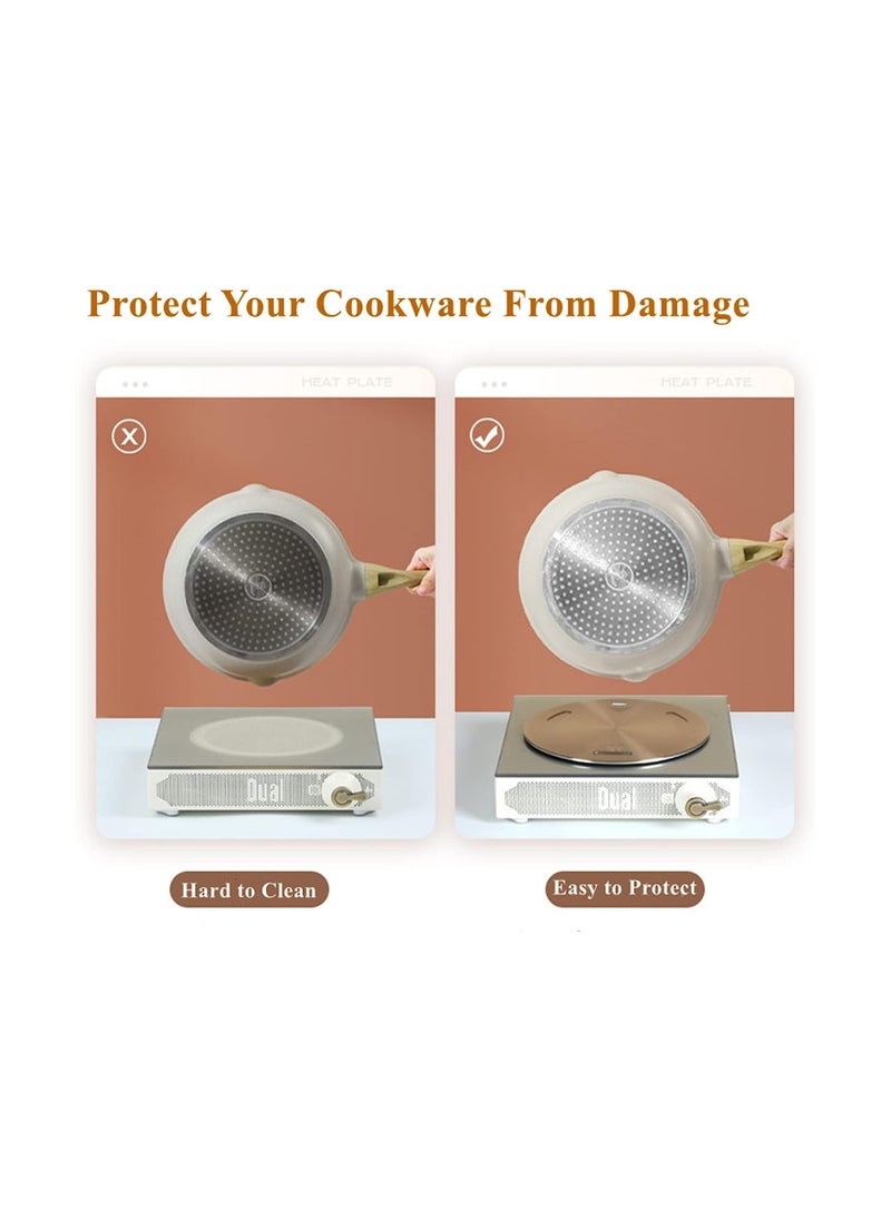 KASTWAVE - Induction Cooktop Mat, Heat Conduction Plate for Gas Stove, Heat Diffuser Cooking Induction Adapter Plate with Removable Handle for Milk Coffee Cookware Heat Cooking, 9.45 inch - Image 1