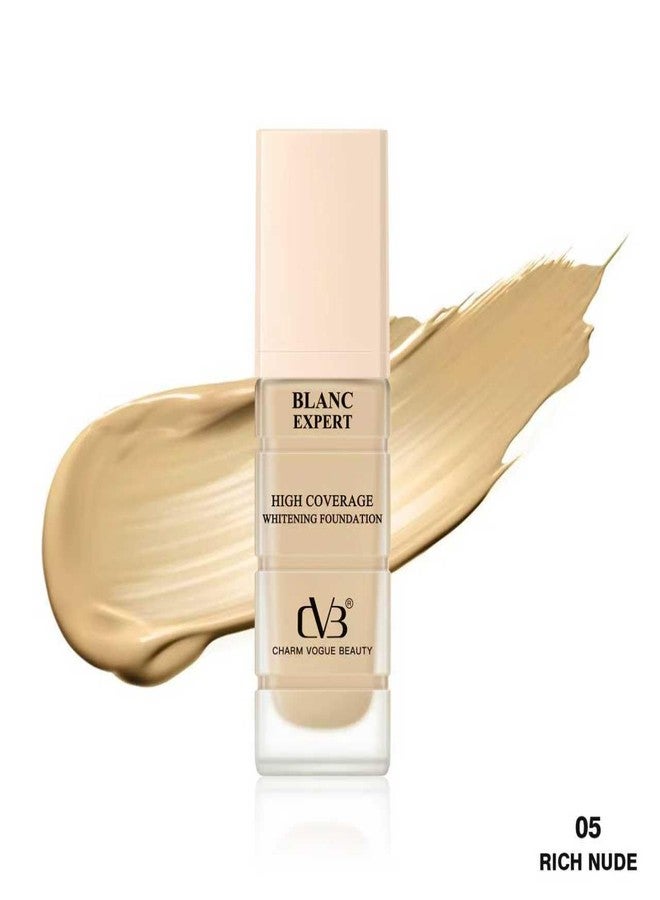 CVB C268 Blanc Expert High Coverage Whitening Foundation | 45ml Full Coverage Liquid Base for Indian Skin Tone | Long-Lasting, Brightening & Smooth Matte Finish (RICH NUDE) - Image 3