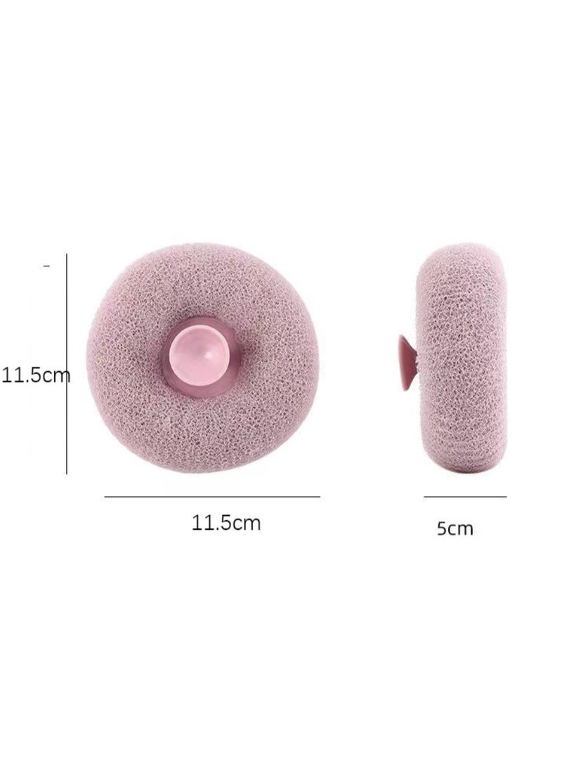 Bath flower donut bath ball suction cup firm and non-slippery hand stronger water absorption, spiral weaving upgraded polka dot 3-second foaming deep cleaning Gentle massage SPA bath-level bathing experience - Image 3
