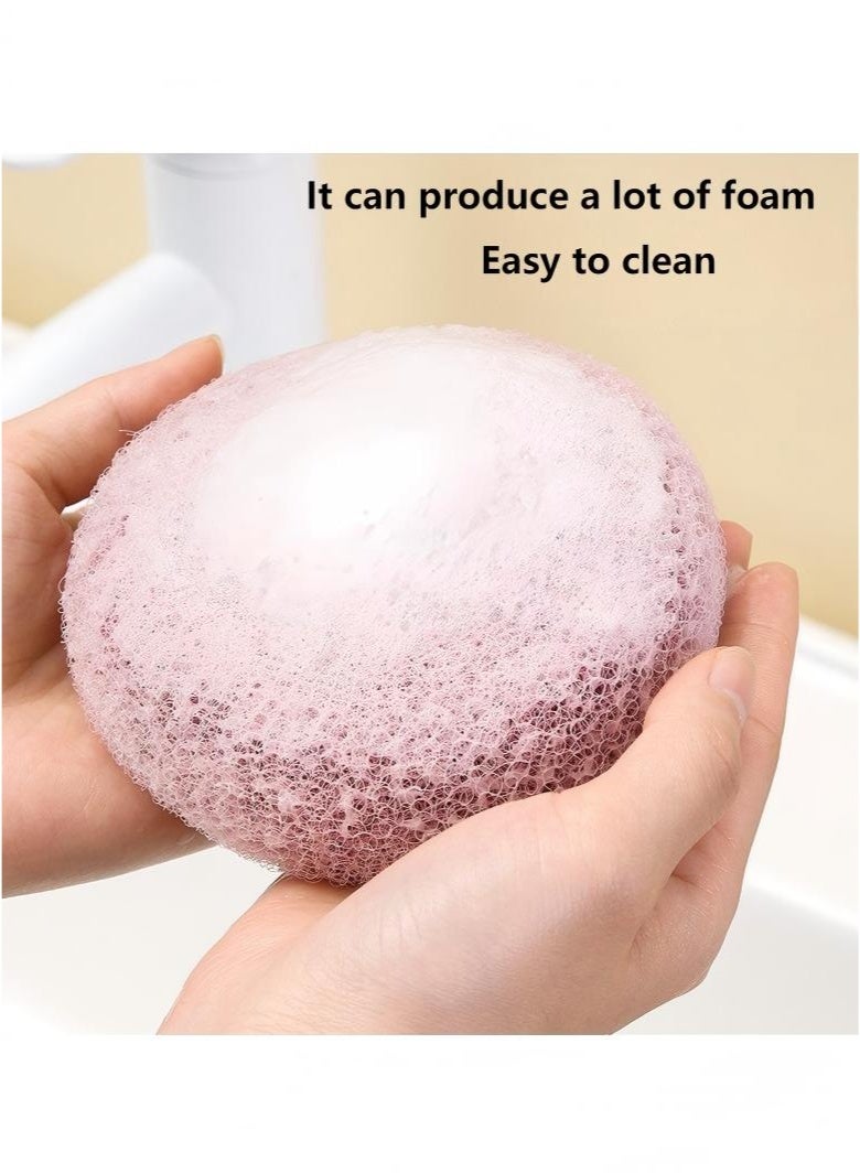 Bath flower donut bath ball suction cup firm and non-slippery hand stronger water absorption, spiral weaving upgraded polka dot 3-second foaming deep cleaning Gentle massage SPA bath-level bathing experience - Image 4