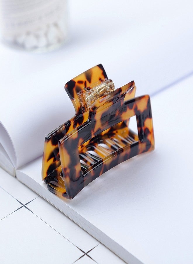 Prettyou Handmade Celluloid French Design Hollow Rectangle Barrettes Tortoise Shell Hair Claw Luxury Fashion Accessories Hair Clip for Women (A) - Image 3