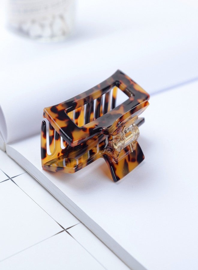 Prettyou Handmade Celluloid French Design Hollow Rectangle Barrettes Tortoise Shell Hair Claw Luxury Fashion Accessories Hair Clip for Women (A) - Image 4